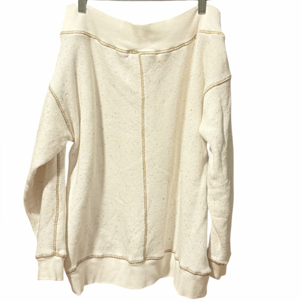 Anthropologie Pilcro Slouchy Dotted Off the Shoulder Sweatshirt - Picture 3 of 4